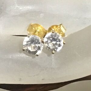 NWOT Gold Clad Diamonique Stud Earrings 1/2 cttw